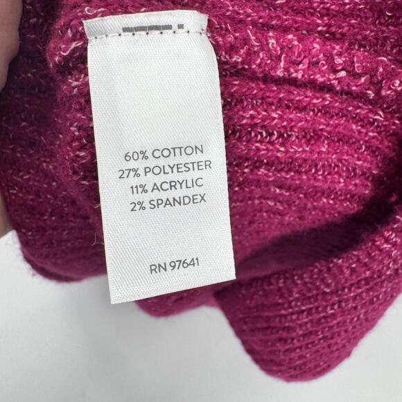 J Jill Sweater Womens Petite Large Lp Burgundy Marled V-Neck Tunic Pullover Knit - Picture 7 of 9